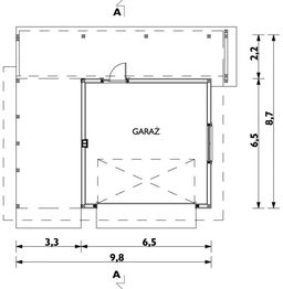 Parter projektu - Garaż 36 (1672)