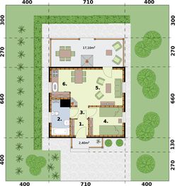 Parter projektu - Bazylea C dom mieszkalny, całoroczny szkielet drewniany