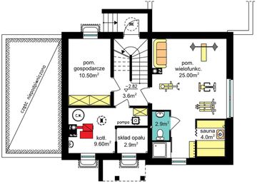 Piwnica projektu - BW-36 wariant 12 podpiwniczony