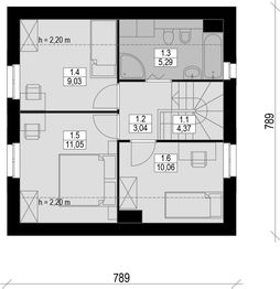 Poddasze projektu - Sześcienny S1-4