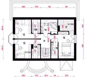 Poddasze projektu - Zgrabna z garażem 1-st. [A]