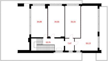 Piętro 1 projektu - Budynek usługowy BMU-430 wariant 2