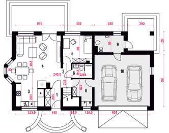 Parter projektu - Zgrabna z garażem 2-st. [A1]