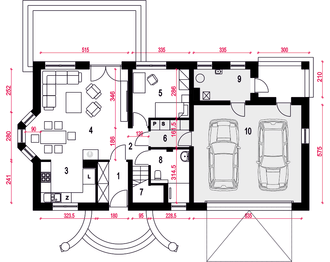 Parter projektu - Zgrabna II z garażem 2-st. [A1]