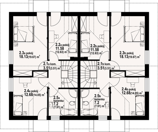 Poddasze projektu - Piaskowo 3 ab