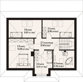 Poddasze projektu - Chmielniki małe dw 71