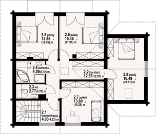Poddasze projektu - Grochowice 1 gdw