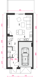 Parter projektu - Jukka z garażem 1-st. [A1-SZP]