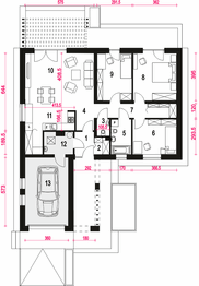 Parter projektu - Kaja z garażem 1-st. [A]