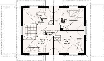 Poddasze projektu - Chmielniki małe 33 dw
