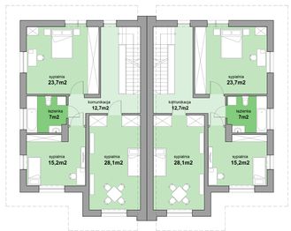 Piętro 1 projektu - MJS-104 Dwurodzinny