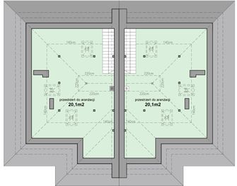 Poddasze projektu - MJS-104 Dwurodzinny