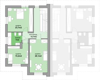 Piętro 1 projektu - MJS-104 Bliźniak