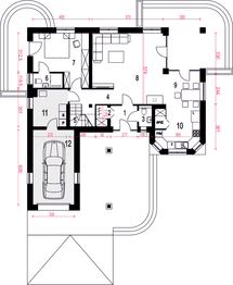 Parter projektu - Wega z garażem 1-st. [A1]