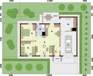 Parter projektu - Bergamo 2 C szkielet drewniany, dom mieszkalny całoroczny