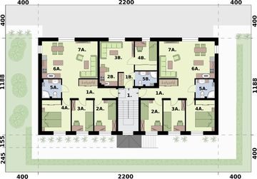 Piętro 2 projektu - San Pedro - budynek wielorodzinny