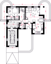 Parter projektu - Wega II z garażem 1-st. [A]