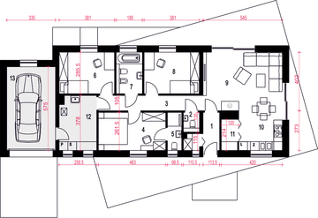 Parter projektu - Żurawinka z garażem 1-st. [A]