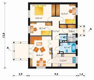 Parter projektu - Domino-2 - murowana – beton komórkowy