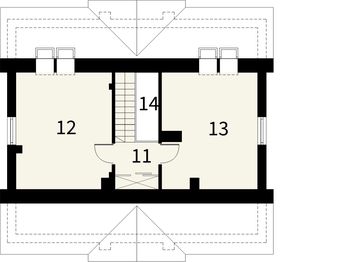 Poddasze projektu - Jaspis bez garażu