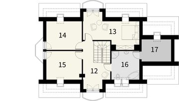 Poddasze projektu - Szmaragd z garażem 1 stanowiskowym