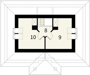 Poddasze projektu - Marmur bez garażu