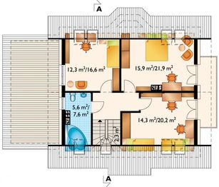 Poddasze projektu - Figa - murowana – beton komórkowy