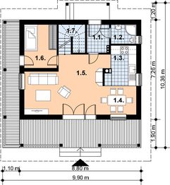 Parter projektu - L-9 Dom tradycyjny
