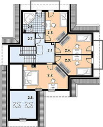 Poddasze projektu - L-77 Dom grzybowa z bali