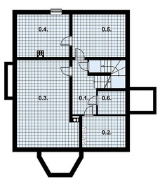 Projekt domu L-46 Dom hiacyntowa - murowany - rzut piwnicy, dom liczy 5 pokoje, 3 łazienki i wc