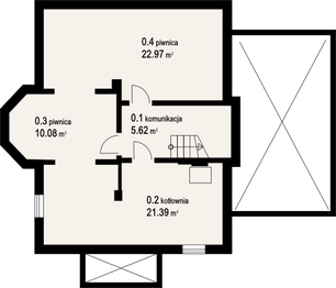 Piwnica projektu - wnękowo + garaż 67