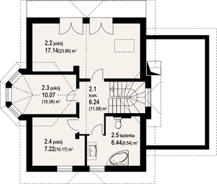 Poddasze projektu - wnękowo + garaż 67