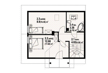 Poddasze projektu - Grybów drewniany bliźniak