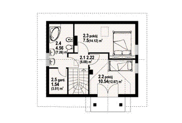 Poddasze projektu - Grabie małe drewniane
