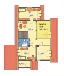 Poddasze projektu - BOROMIR wariant A z antresolą, garażem i wiatą