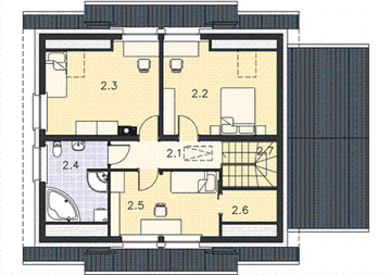 Poddasze projektu - AKACJA II bliźniak D z podwójnym gar. segm.