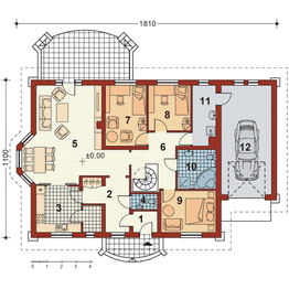 Parter projektu - Sasza III z garażem