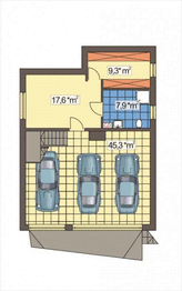Piwnica projektu - NASZ DOM II wariant paliwo stałe A