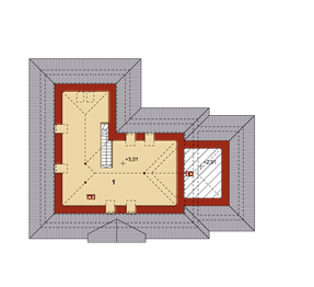 Poddasze projektu - PEGAZ wersja z garażem