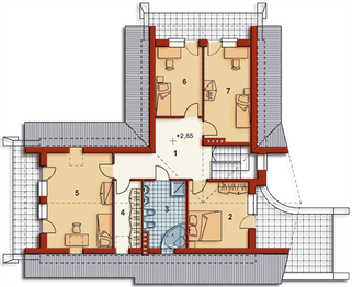 Piętro 1 projektu - DOM PRZY CYNAMONOWEJ - stary
