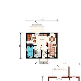 Parter projektu - Jędrzej - murowana – beton komórkowy
