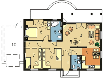 Parter projektu - ZOSIA wersja z garażem