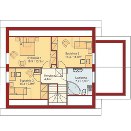 Poddasze projektu - Domek Ciepły z garażem