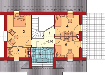 Poddasze projektu - Dom Ciepły P160