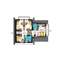Poddasze projektu - Jutrzenka - murowana - ceramika