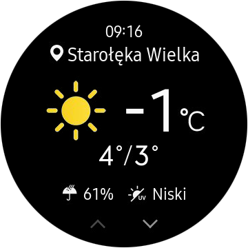 Samsung Gear S3 panel pogodowy