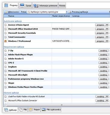 Inwentaryzacja oprogramowania w programie Axence nVision. źródło: Axence Software