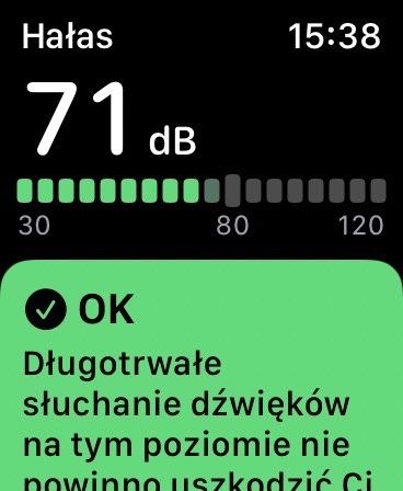 Apple Watch pomiar głośności