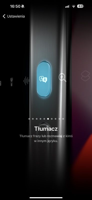 Tłumacz przycisk czynności iPhone 15 Pro