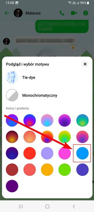 kolor błękitny motyw Messenger